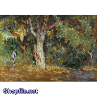 Tranh sơn dầu cây cổ thu cao lớn